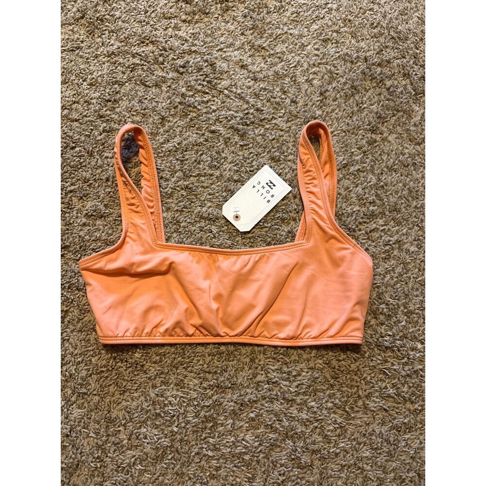NWT Billabong apricot orange square neck bikini top
